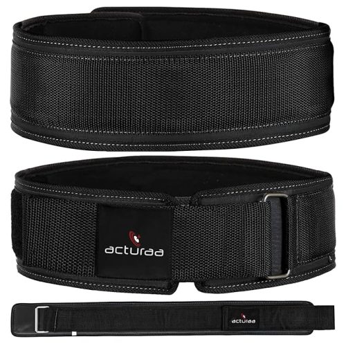 High-quality power lifting belt made from genuine leather with reinforced stitching and ergonomic design, offering superior spinal support and stability during heavy lifting