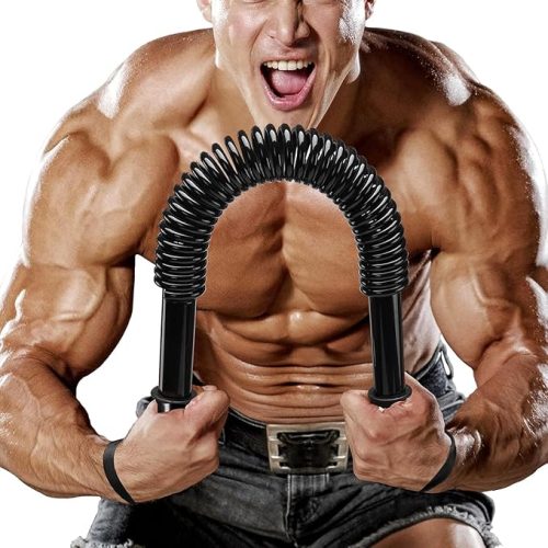 “Athlete performing slow controlled reps with a twister bar as chest press equipment to enhance time under tension and muscle endurance